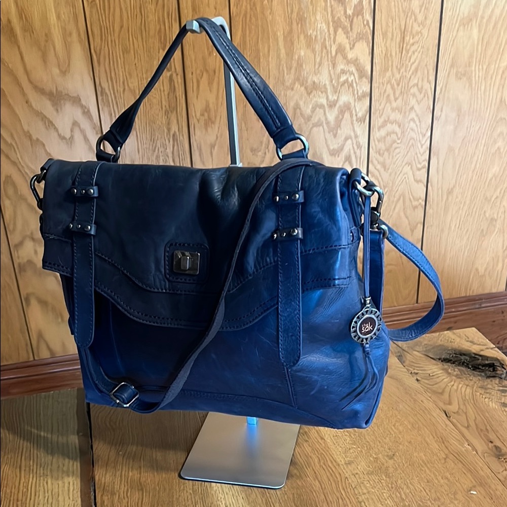 The Sak Blue Crossbody Bag with Structured Design
